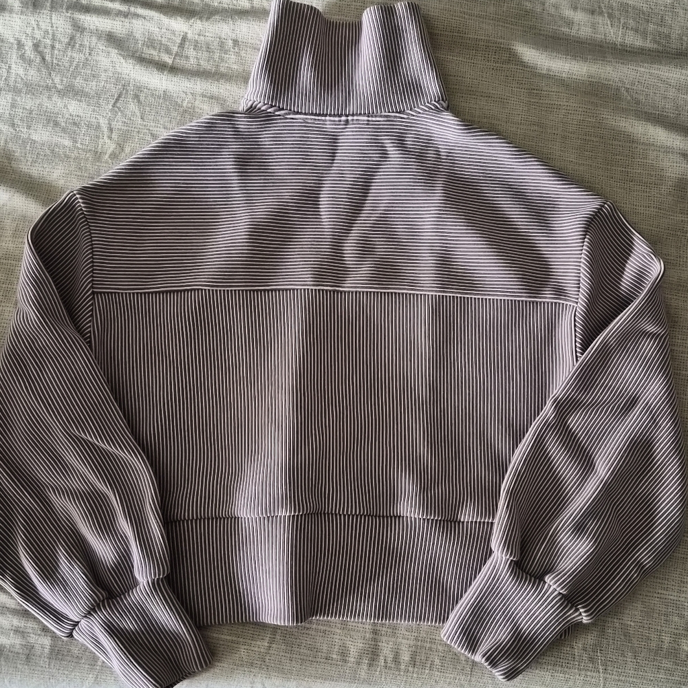 Varley Taupe / Tan Striped Half Zip Pullover XS - Picture 7 of 8